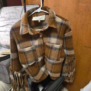 Fringe Flannel Plaid shirt/jacket